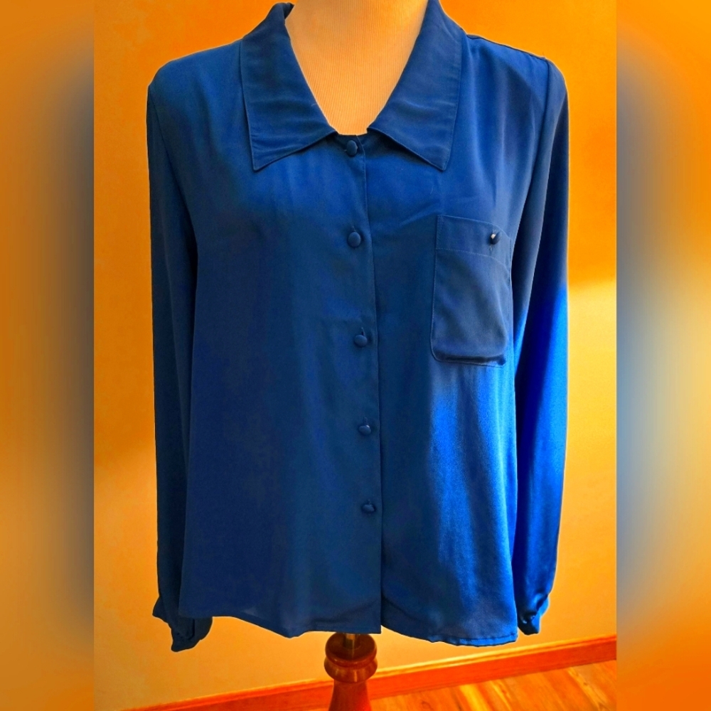 COPY - Beautiful JOSEPHINE Sapphire Blue Blouse Size 14